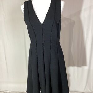 Rebecca Taylor Black V-Neck Mini Dress